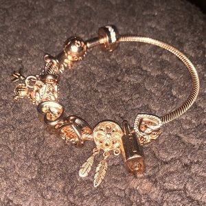 Pandora moments snake chain bracelet with charms